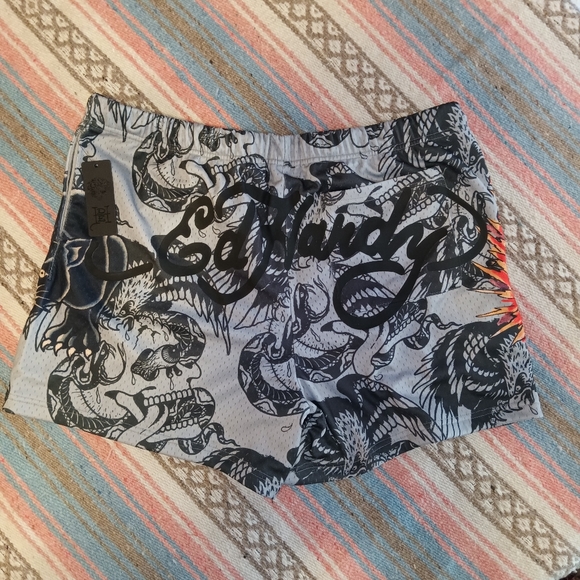 Ed Hardy Shorts. NEW XL Skull Panther Men's Mesh Athletic Shorts - Picture 8 of 12